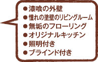 ■漆喰の外壁■憧れの塗壁のリビングルーム■無垢のフローリング■オリジナルキッチン■照明付き■ブラインド付き